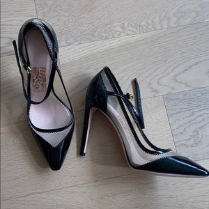 Ferragamo Tuxedo Pumps with Mesh
